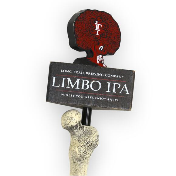 LongTrail Limbo IPA Bone Craft Beer Tap Handle Vermont Tree of Life Crow - Picture 5 of 7